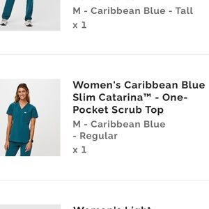 FIGS medium Caribbean blue scrub top